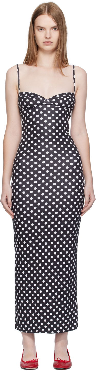 Mekko Miaou Miaou Florence Polka Dot Midi Dress Musta | 5067HJBBWP, 0