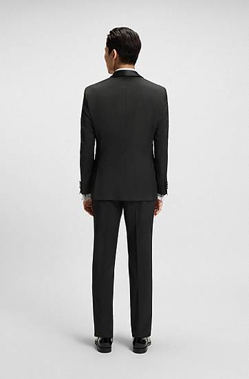 Takki BOSS BOSS Tuxedo Jacket in Virgin Wool Serge Musta | 50469185, 1