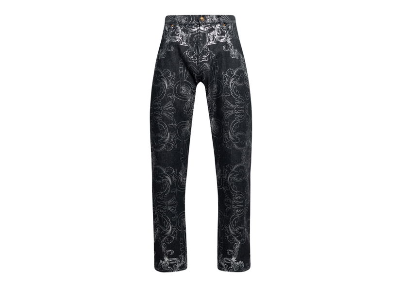 Jeans Versace Patterned Jeans Black Musta | 1006372-1A04347_2D550