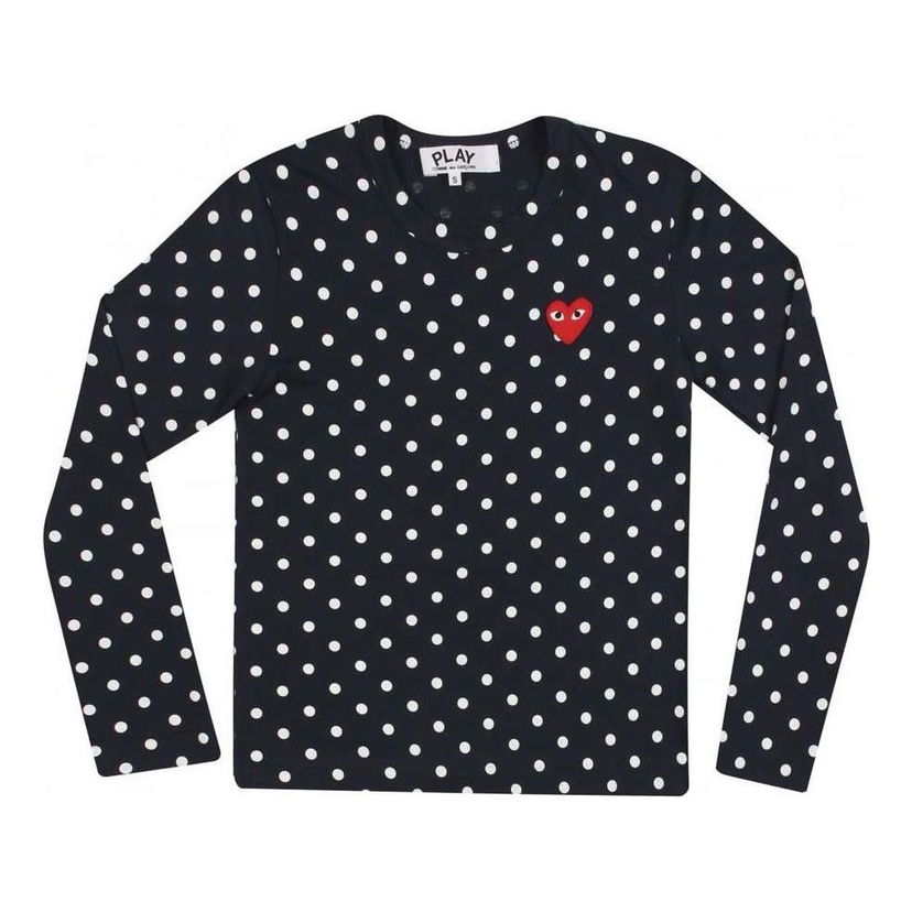 T-paita Comme des Garçons PLAY Polka Dot Long Sleeve T-Shirt Sininen | AZ-T165-051-2