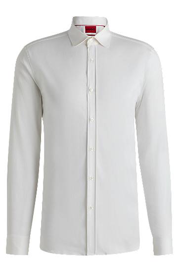 Paita BOSS Extra-Slim Fit Stretch Cotton Satin Shirt Valkoinen | 50539721
