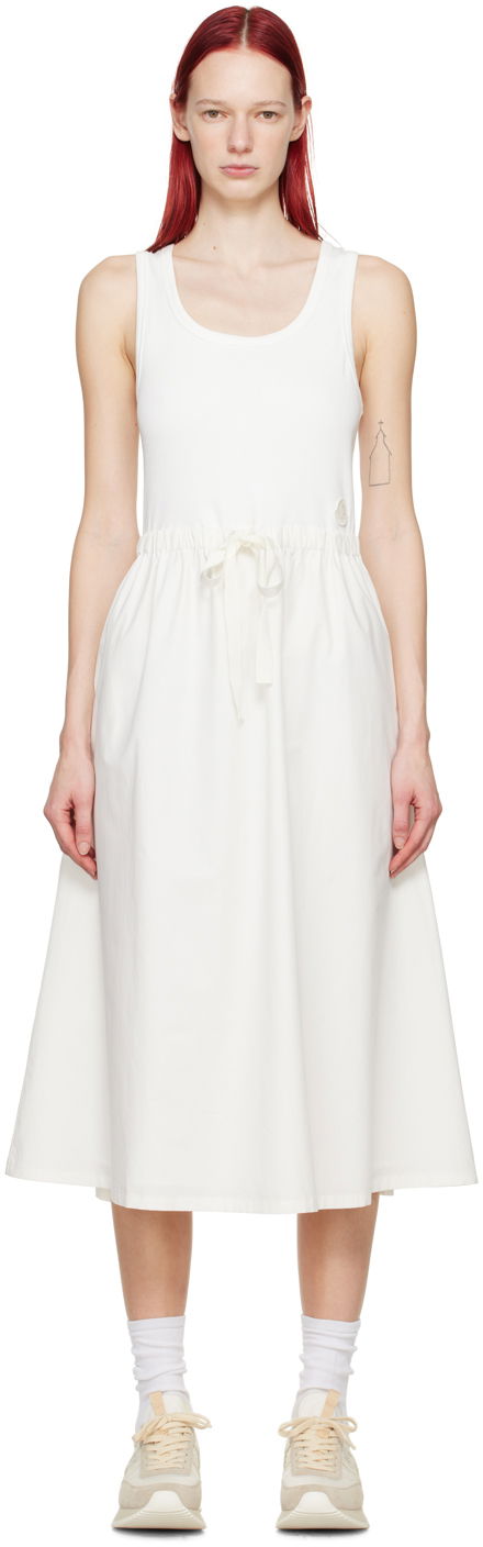 Mekko Moncler White Paneled Midi Dress Valkoinen | J10938I0002089AK6