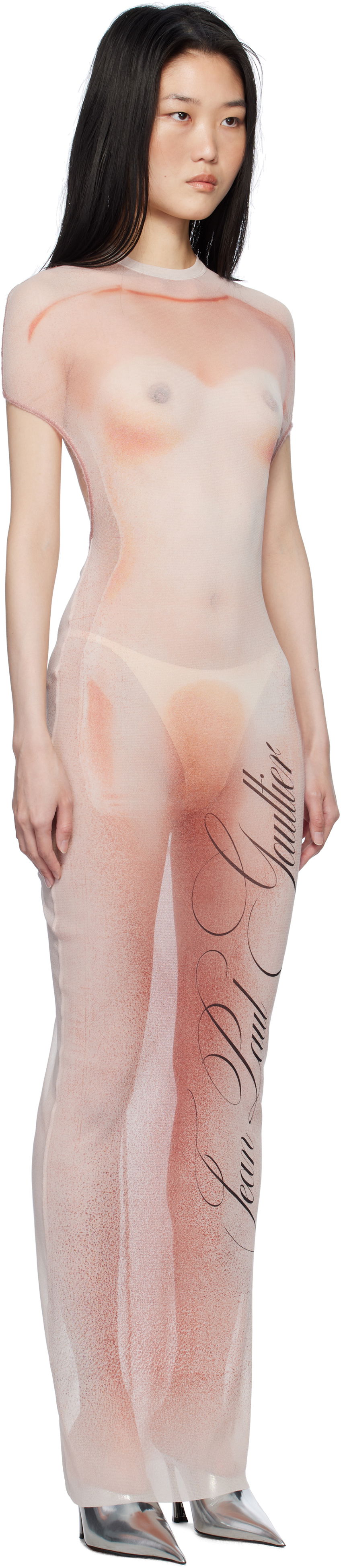 Mekko Jean Paul Gaultier Jean Paul Gaultier 'Le Classique' Open-Backed Maxi Dress Vaaleanpunainen | 25/33-F-RO356-T577-2026, 1