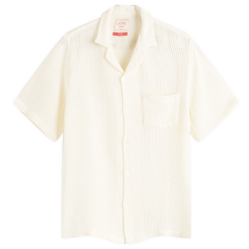 Paita Portuguese Flannel Flannel Salva Mesh Vacation Shirt, Size Large Valkoinen | SS25-081-WHT