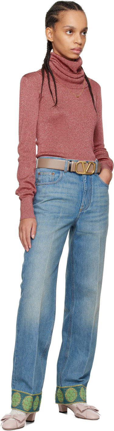 Villapaita Valentino Valentino Lurex Turtleneck Sweater Vaaleanpunainen | 6B3KC63A93T, 4