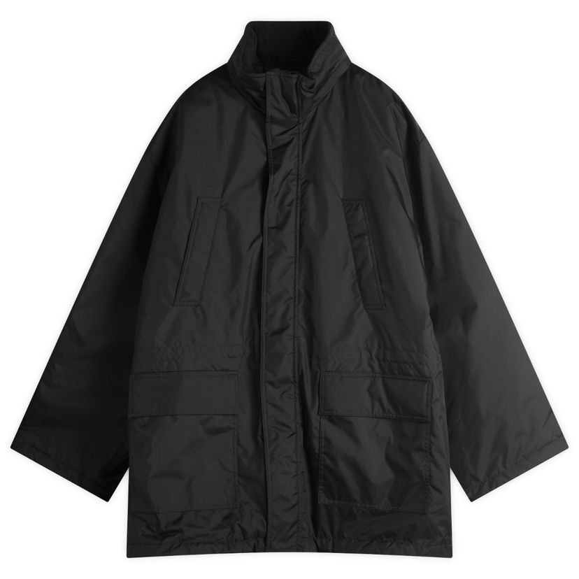 Parka Balenciaga Balenciaga Nylon Oxford Parka Jacket, Size Large Musta | 814143-TOO04-1000