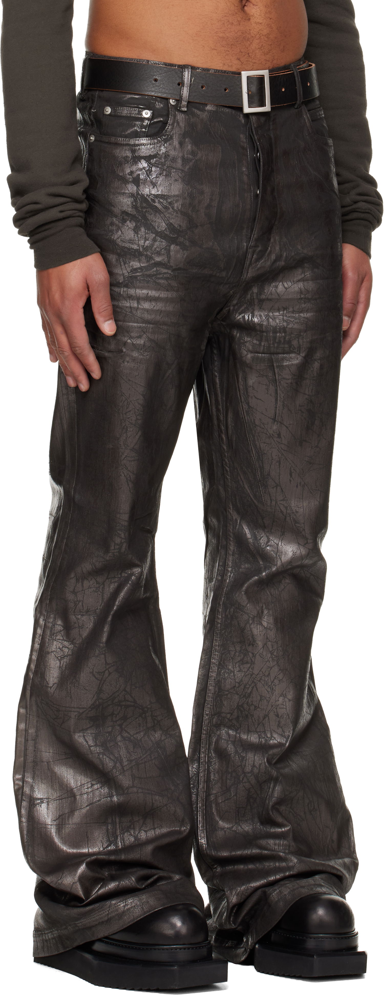 Jeans Rick Owens Rick Owens DRKSHDW Concordians Bolan Bootcut Jeans Metallinen | DU02E7365 SBZMC, 1