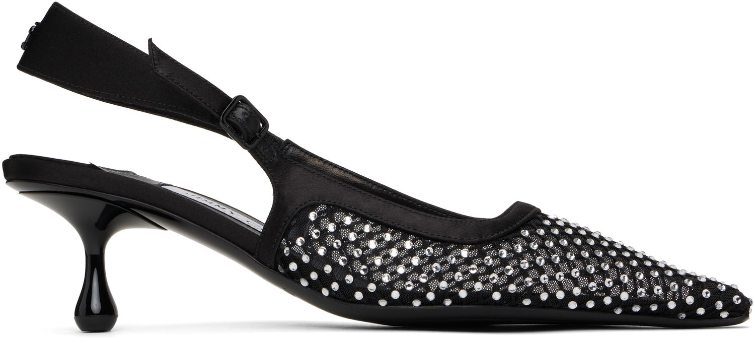 Tennarit ja kengät Jimmy Choo Jimmy Choo Amel 50 Crystal Slingback Heels Musta | AMEL 50 QHS, 0