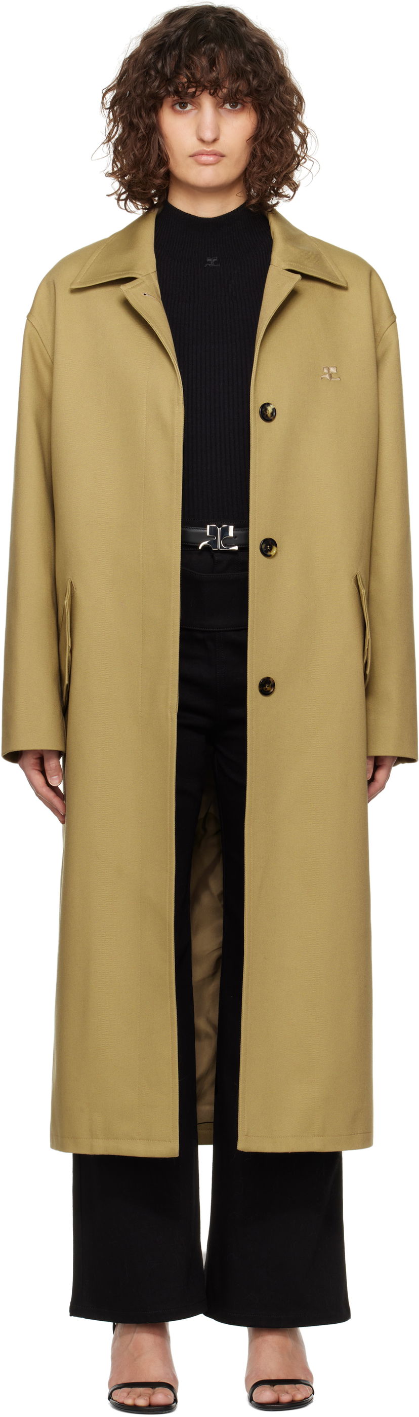 Trenssitakki Courrèges Courrèges Cocoon Coat Vihreä | 125CMA196PL0179