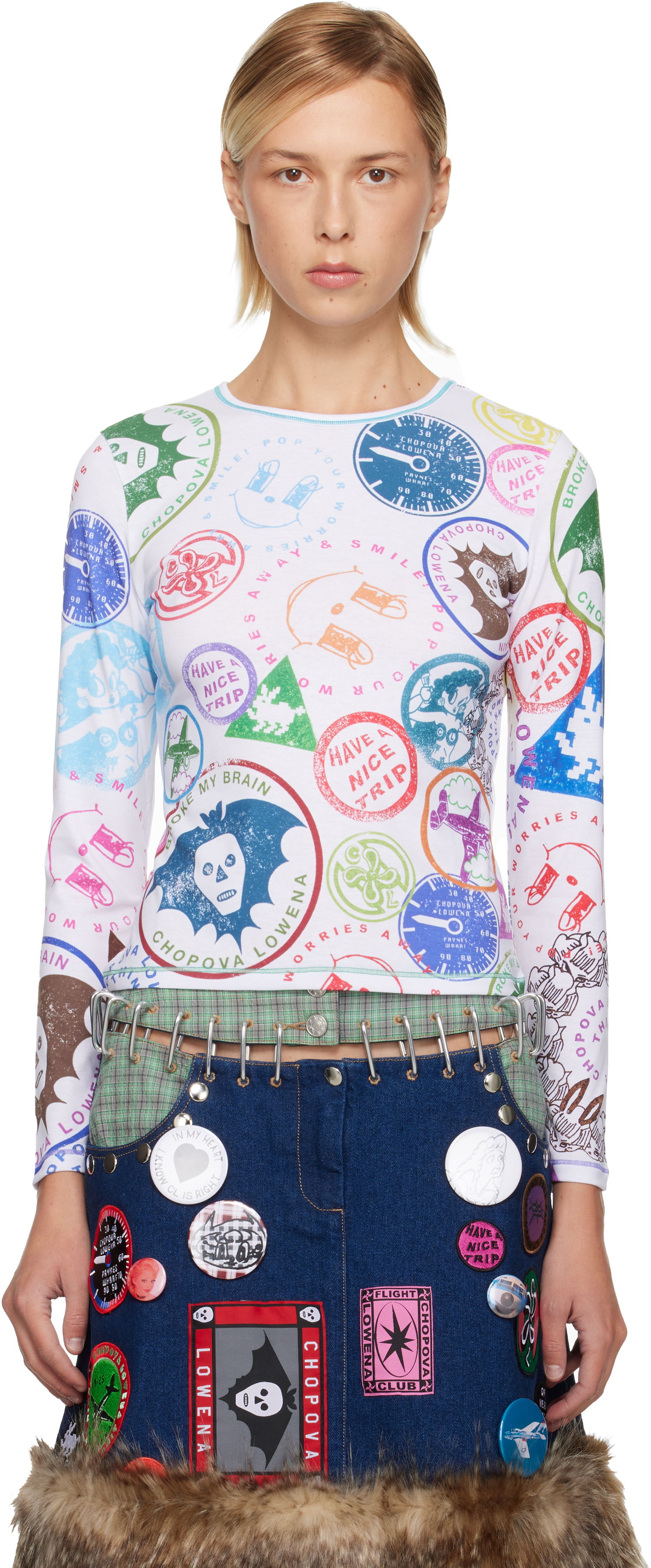 Jersey Chopova Lowena Chopova Lowena Stamp It Fitted Jersey T-shirt Monivärinen | 2409, 0