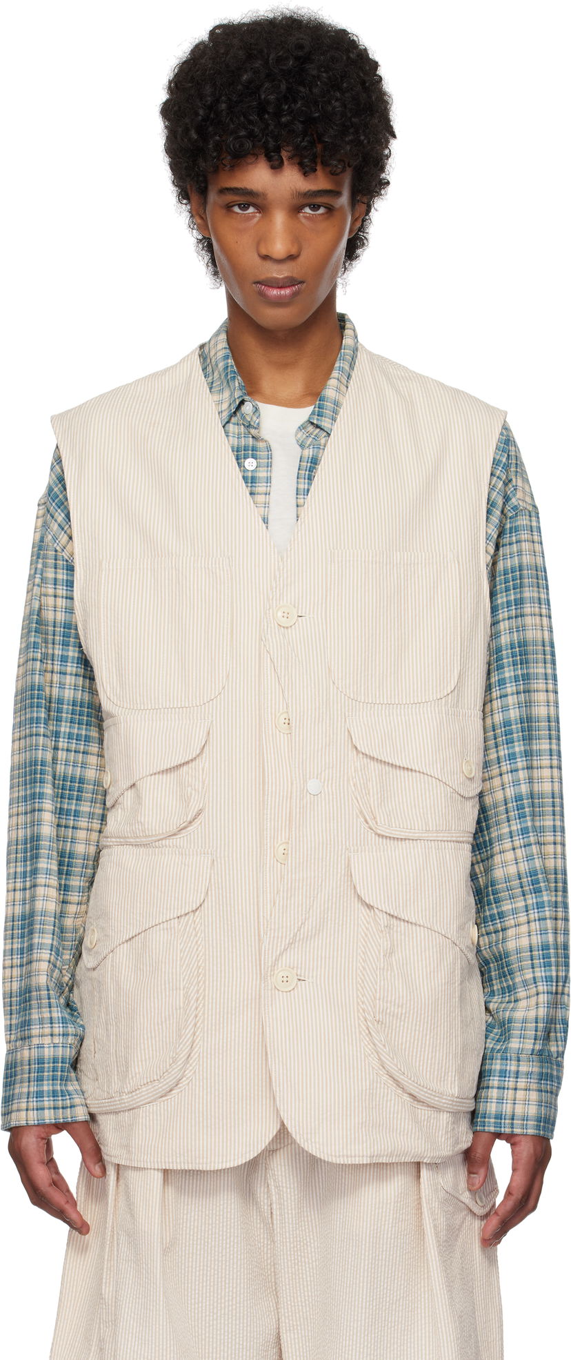 Liivi Engineered Garments Engineered Garments Hunting Vest Beige | 25S1D079
