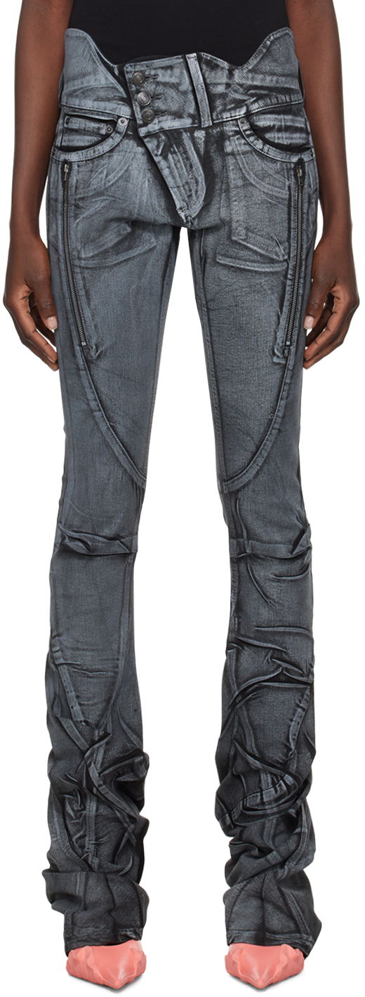 Jeans Ottolinger Ottolinger Trompe-l'œil Printed Skinny Jeans Harmaa | 1704712
