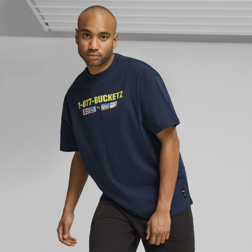 T-paita Puma Step Up Your Game Basketball T-Shirt Tummansininen | 627154_01