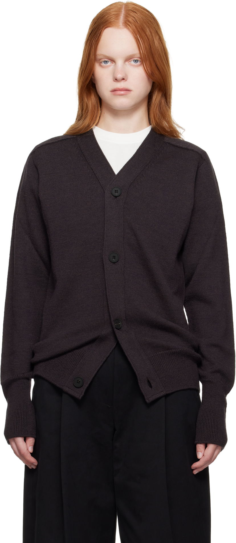 Villapaita Studio Nicholson Studio Nicholson Conan Knit Cardigan Ruskea | CONAN SN - 1500