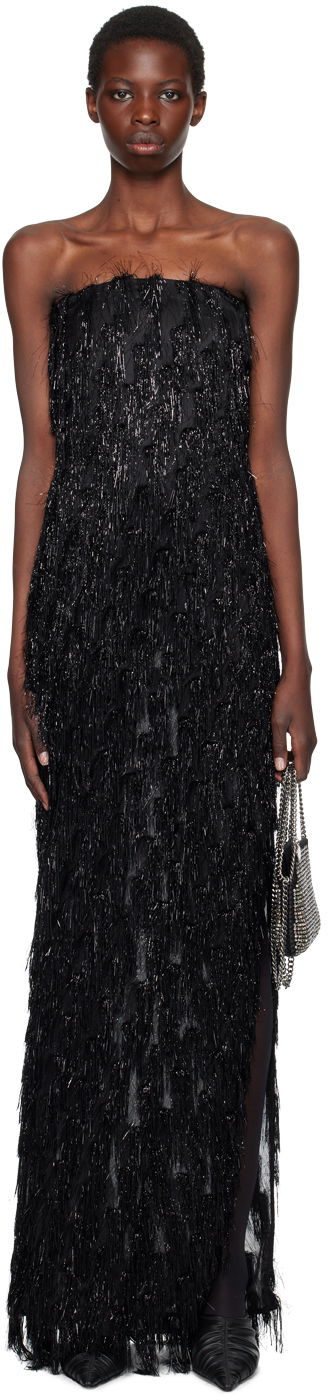 Mekko Stella McCartney Stella McCartney Tinsel Bustier Maxi Dress Musta | 6A04513EJ356