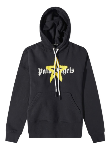 Huppari Palm Angels Star Sprayed Logo Popover Hoody Musta | PMBB058C99FLE0071018