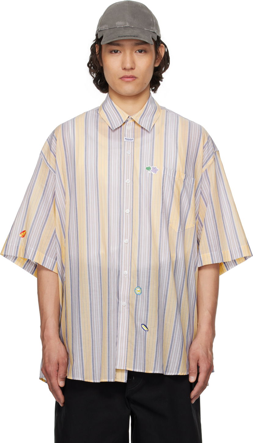 Paita Martine Rose Martine Rose Cotton Stripe Shirt Keltainen | 440WS21306