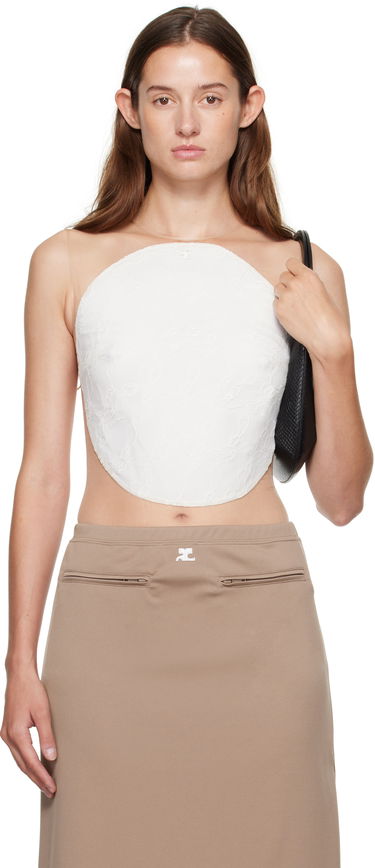 Body Courrèges Courrèges Circle Lace Bodysuit Valkoinen | 325JBD143PA0132, 0