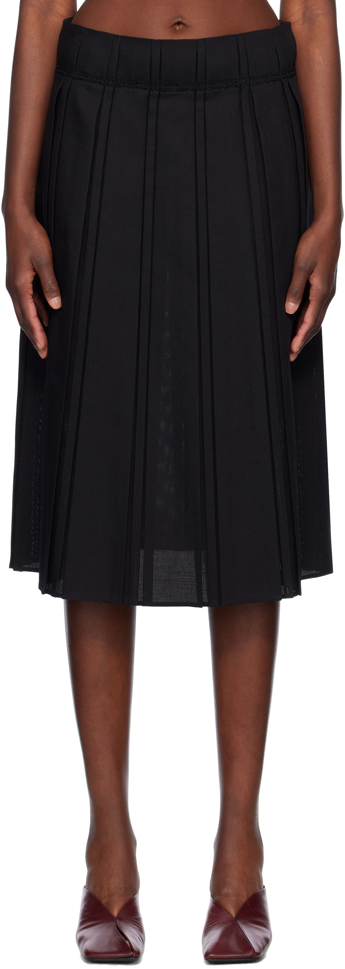 Hame Jil Sander Jil Sander Pleated Midi Skirt Musta | J02MA0256_J40217, 0