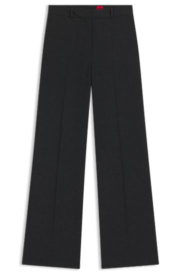Housut BOSS Regular-fit Pinstripe Trousers Musta | 50547586