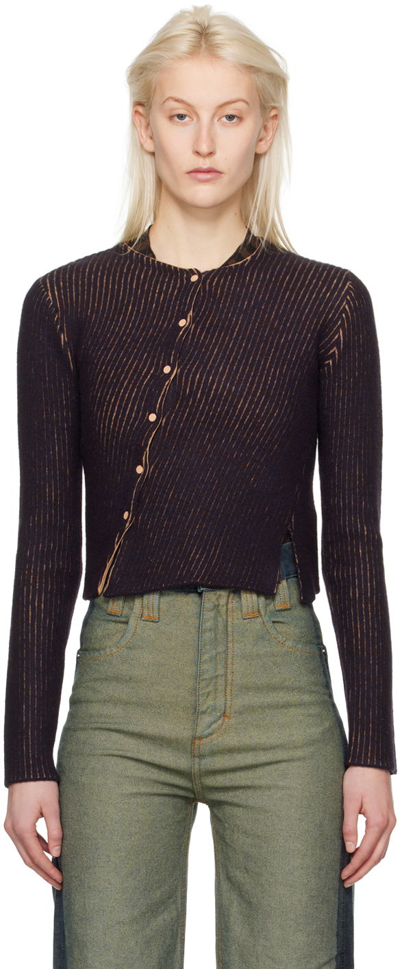 Villapaita Eckhaus Latta Starling Cardigan Ruskea | 8050-EL-PS24-A -