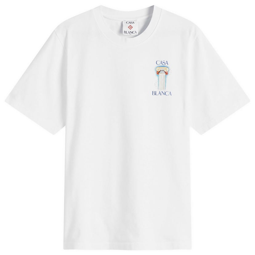 T-paita Casablanca La Colomne Graphic T-Shirt, Size Large Valkoinen | MPS25-JTS-001-05