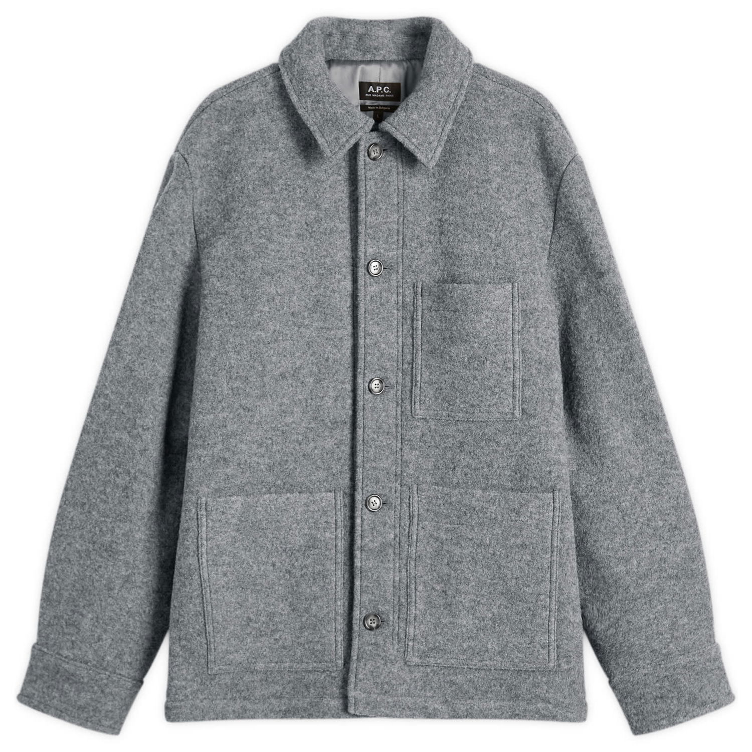 Takki A.P.C. A.P.C. Emile Felted Wool Chore Jacket Harmaa | WVBEH-H32029-PLA, 1