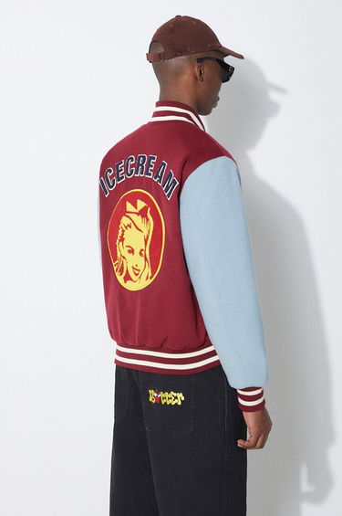 Bomber-takki BBC IceCream ICECREAM Diner Team Varsity Bomber Jacket Burgundia | IC24106, 2