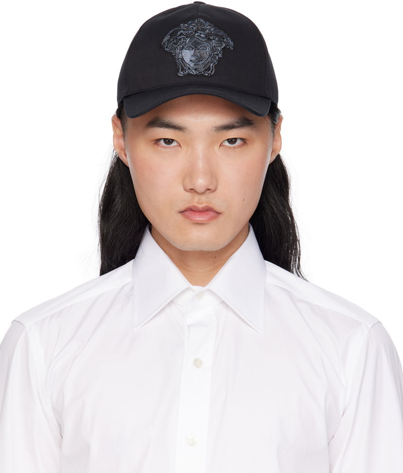 Korkki Versace Versace Embroidered Medusa Baseball Cap Musta | 1010746_1A13751