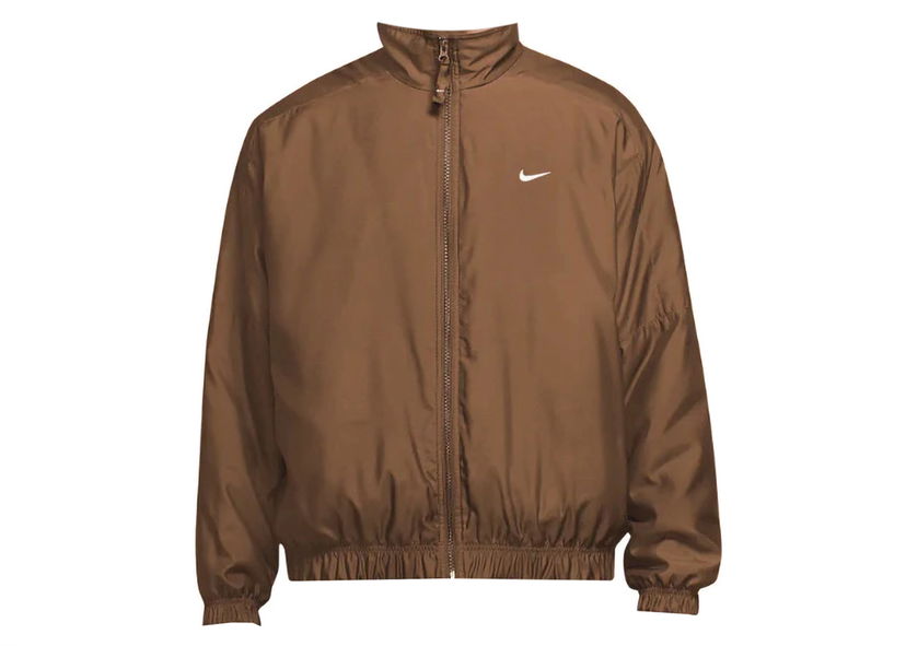 Bomber-takki Nike lab Solo Swoosh Satin Bomber Jacket Ale Brown/White Ruskea | DN1266-270