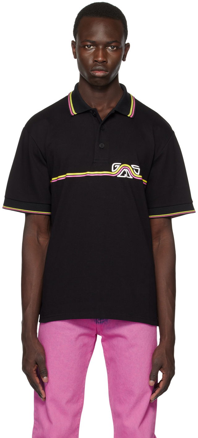 Poolopaita GCDS GCDS Waved Polo Musta | SS23M150631
