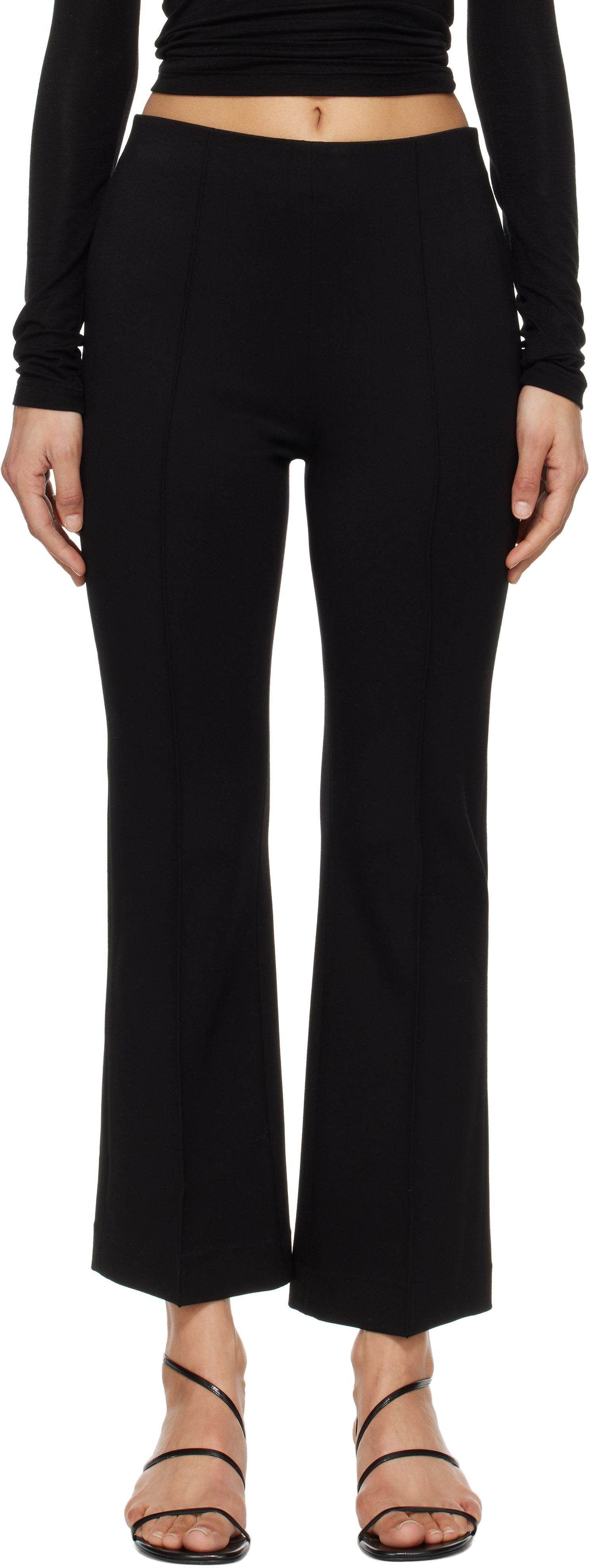 Housut rag & bone Rag & Bone Irina Ponte Slim Fit Kick Flare Trousers Musta | WAC25S7003D803, 0