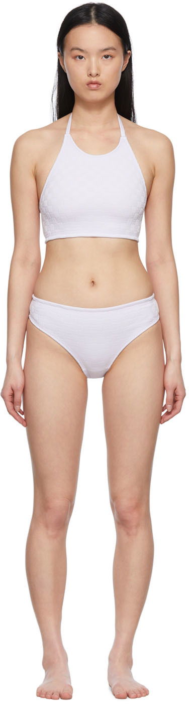 Uimapuvut Bottega Veneta Nylon Halter Bikini Valkoinen | 687040 V1LJ0