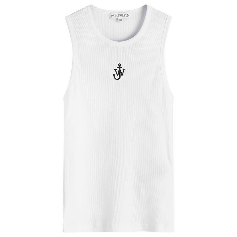 Tankkitoppi JW Anderson Anchor Embroidery Slim-Fit Vest Valkoinen | JO0248-PG1717-001