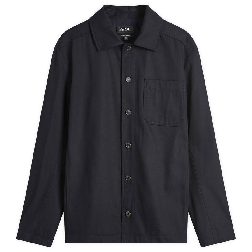 Takki A.P.C. Jeffray Wool Gabardine Shirt Jacket Tummansininen | COFCO-H02991-IAJ
