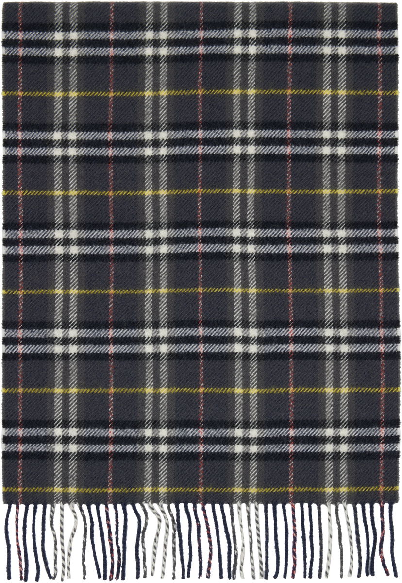 Huivi Burberry Burberry British Wool Check Scarf Tummansininen | 8109460