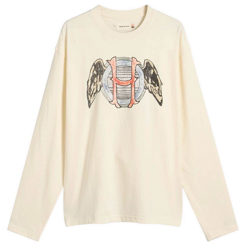 T-paita Honor The Gift Honor Wings Long Sleeve T-Shirt Beige | HTG250248-BON