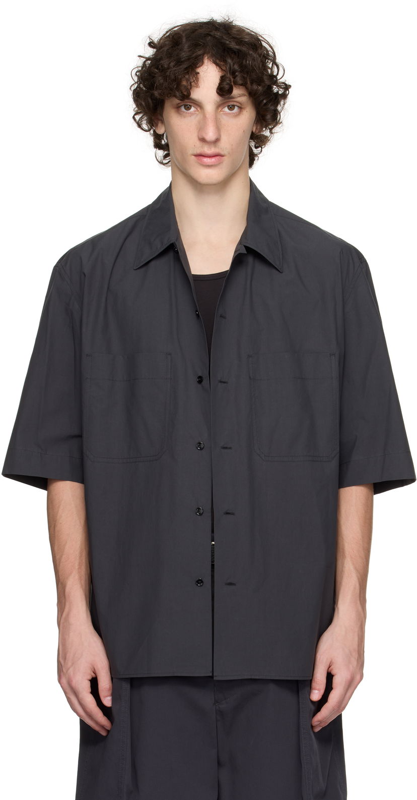 Paita LEMAIRE Lemaire Convertible Shirt Musta | SH1175 LF1364