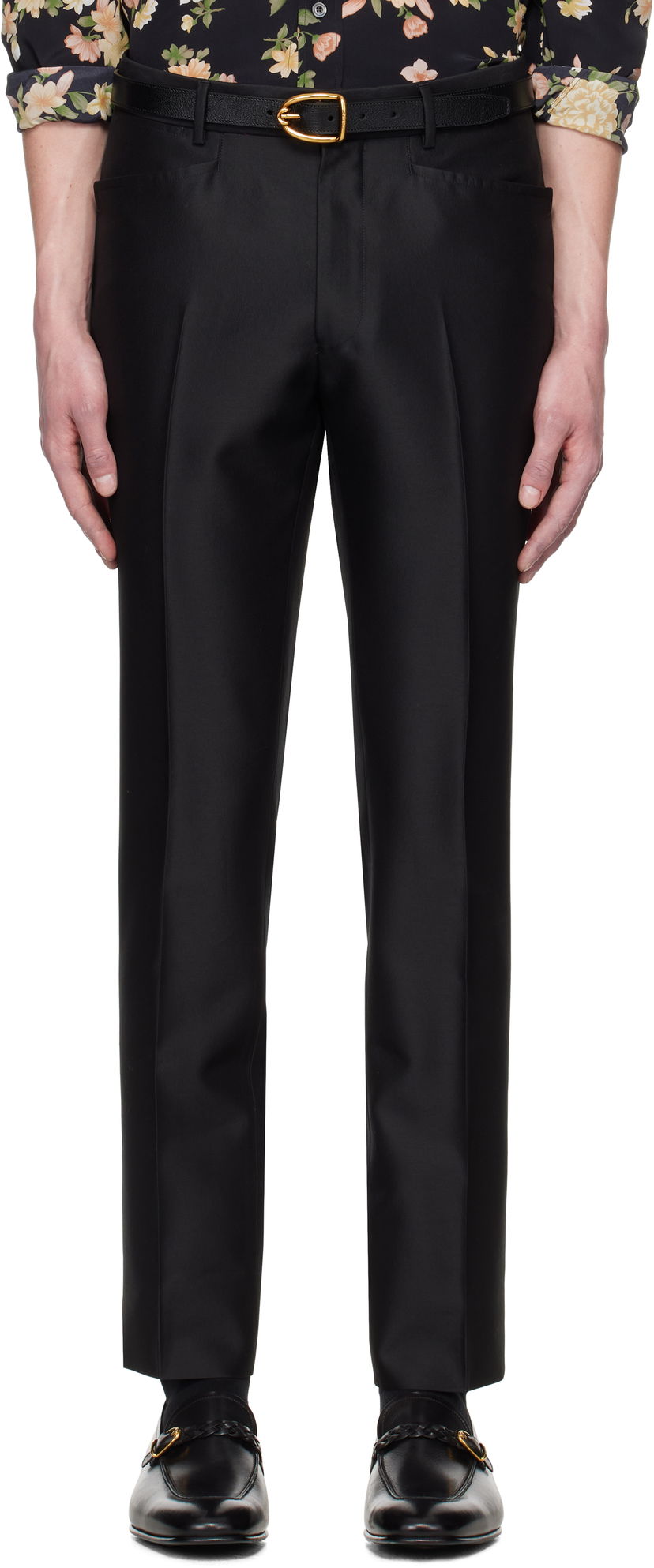 Housut Tom Ford Tom Ford Atticus Western Pocket Wool Silk Faille Trousers Musta | PLPW01-WSS17
