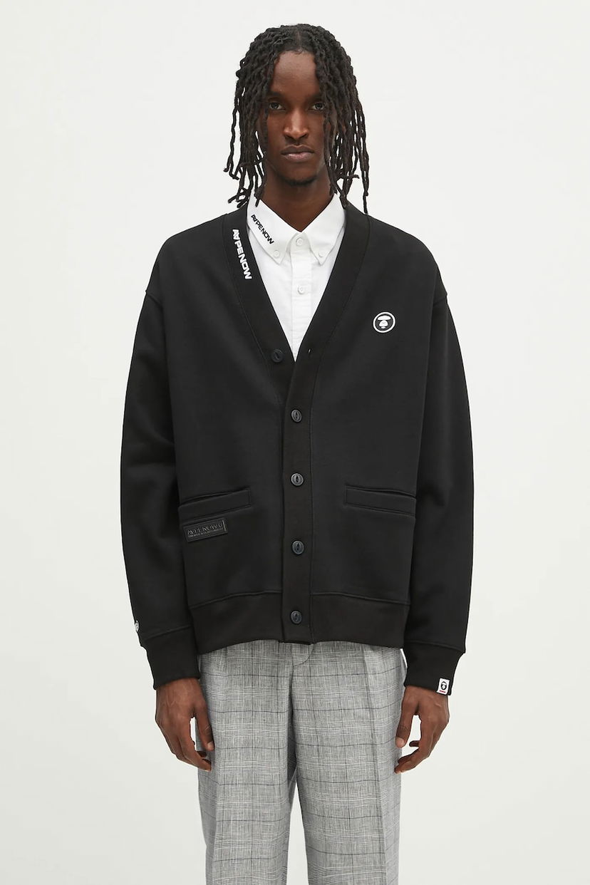 Villapaita AAPE by A Bathing Ape AAPE Now Cardigan Musta | AAPSWMB329XXN