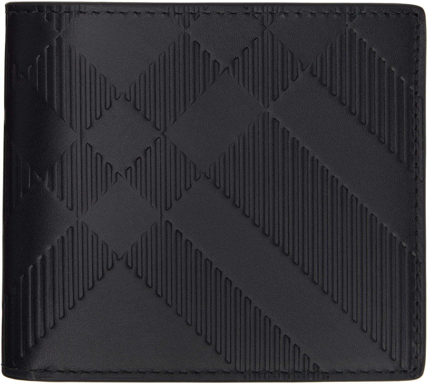 Lompakko Burberry Embossed Check Bifold Wallet Musta | 8103989, 0