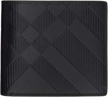 Lompakko Burberry Embossed Check Bifold Wallet Musta | 8103989, 0