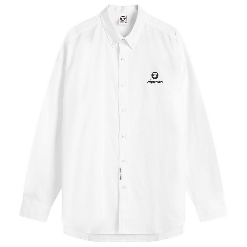 Paita AAPE by A Bathing Ape AAPE Now Solid Oxford Shirt, Size Large Valkoinen | AAPSTM8512XX-WHT