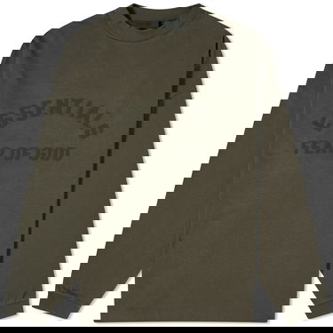 T-paita Fear of God ESSENTIALS Long Sleeve Printed T-Shirt Vihreä | 125SP242010F, 0