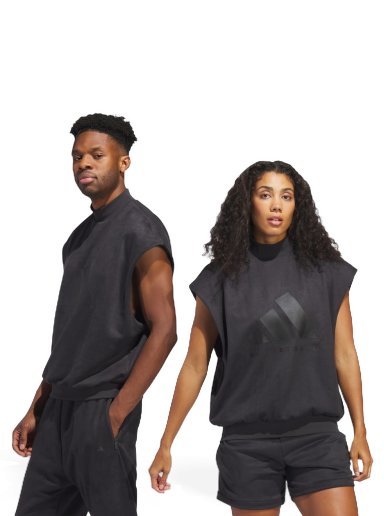 Huppari adidas Performance Basketball Sueded Sleeveless Sweatshirt Musta | IN7702