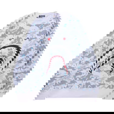 Villapaita BAPE Space Camo Shark Crewneck Valkoinen | 1H80 113 003 WHITE, 1