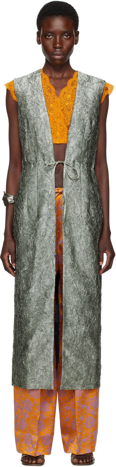 Liivi Dries Van Noten Dries Van Noten Sleeveless Long Vest Vihreä | 251-010227-1428, 0