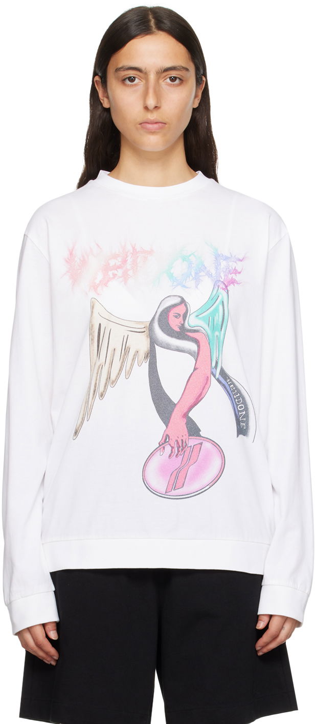 Huppari We11done We11done Angel Graphic Sweatshirt Valkoinen | WD-TS3-23-785-U-WH