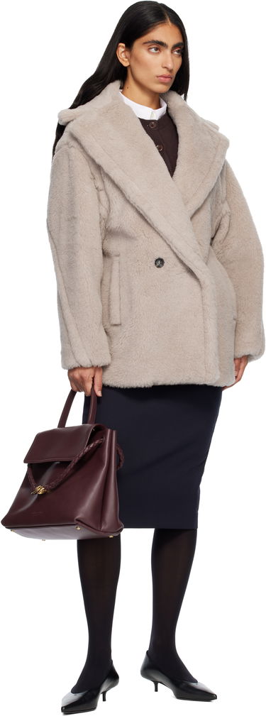 Takit Max Mara Olga Plush Double-Breasted Coat Beige | 2521086032600, 3