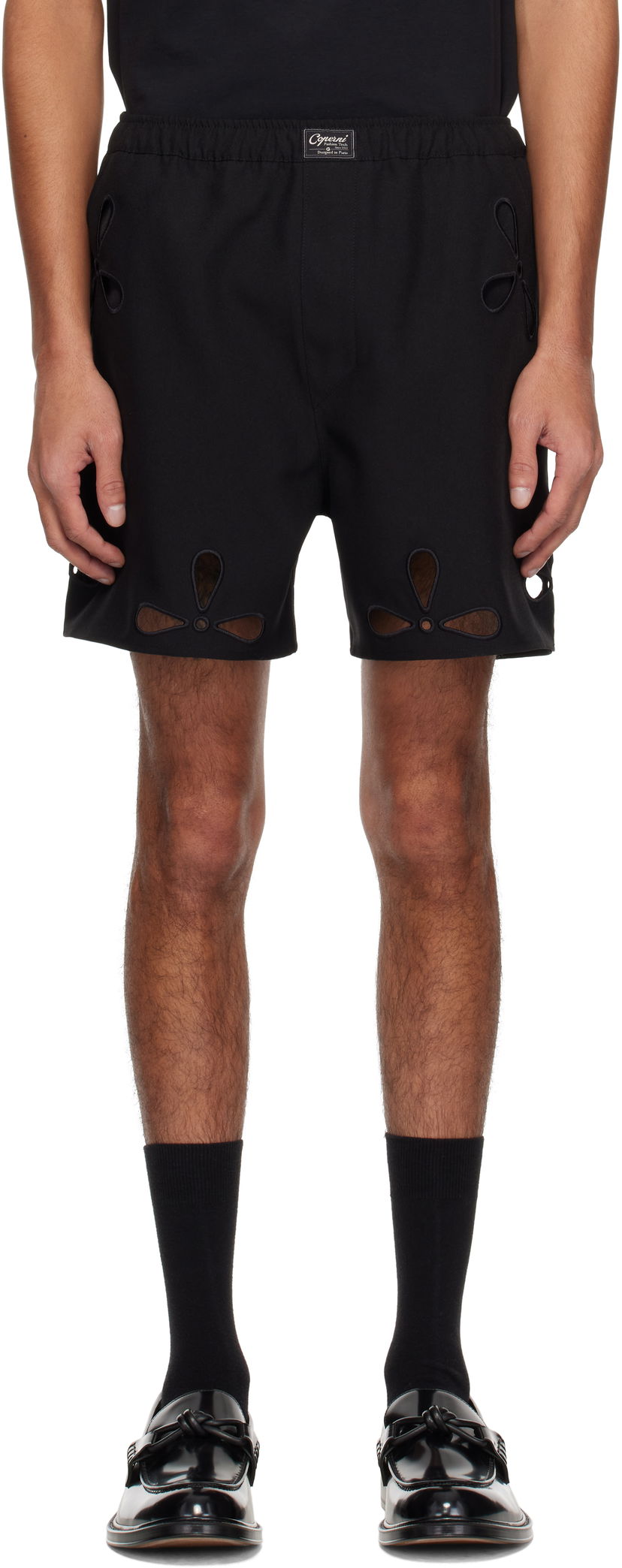 Nyrkkeilijät Coperni Coperni Petal Embroidered Cut-Out Shorts Musta | COPP116F3004MEN